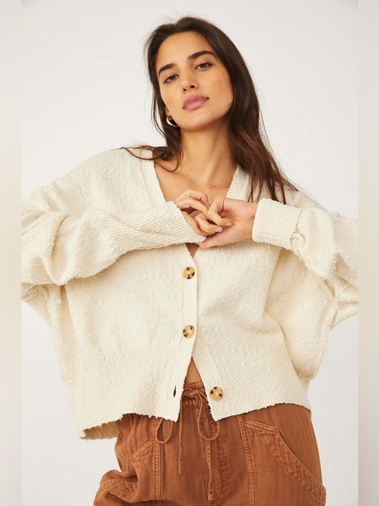 Free People Sweaters - Free People Found My Friend Cream Cardigan Size Small